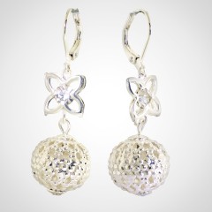 ARETE LARGO FLOR CON CRISTAL COD:JFA40