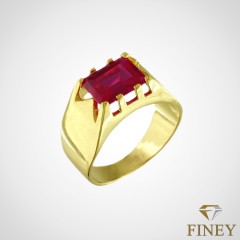 ANILLO ENCHAPADO EN ORO RECTANGULAR COD:10441
