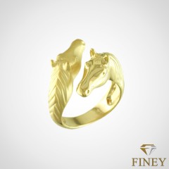 ANILLO ENCHAPADO EN ORO CABALLOS COD:10872