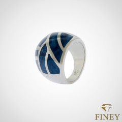 ANILLO DE ACERO INOXIDABLE RESINADO COD:1966