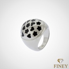 ANILLO DE ACERO INOXIDABLE RESINADO COD:1968